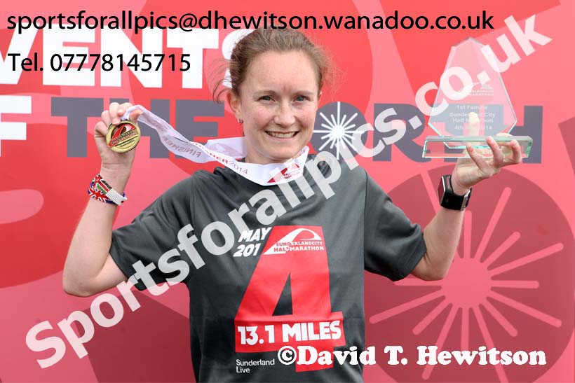 Alyson Dixon (Sunderland Strollers) winner of the Sunderand City Half Marathon. Photo: David T. Hewitson/Sports for All Pics